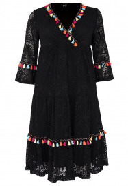 Dress pompom lace - black 
