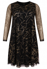 Yoek | Dress A-line GOLD CRUSH - black 