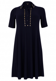 Yoek | Dress with studs DOLCE - black blue