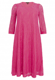 Dress A-line LACE - black pink