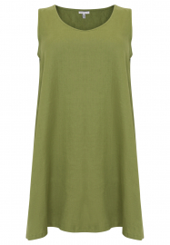 Yoek | Tunic A-line sleeveless LINEN - white green 