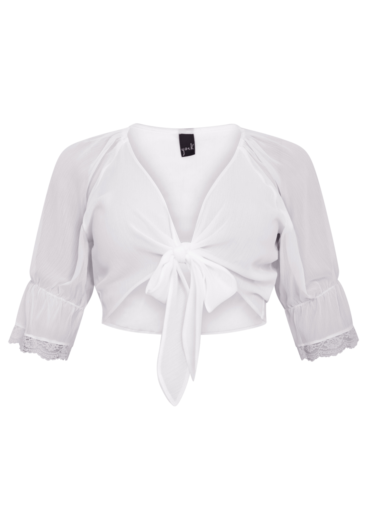 Shrug with lace VOILE - white black 
