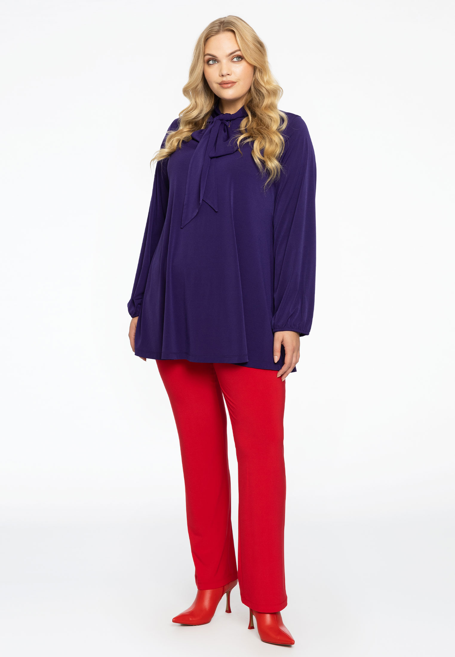 Tunic wide bottom bow DOLCE - black red purple 