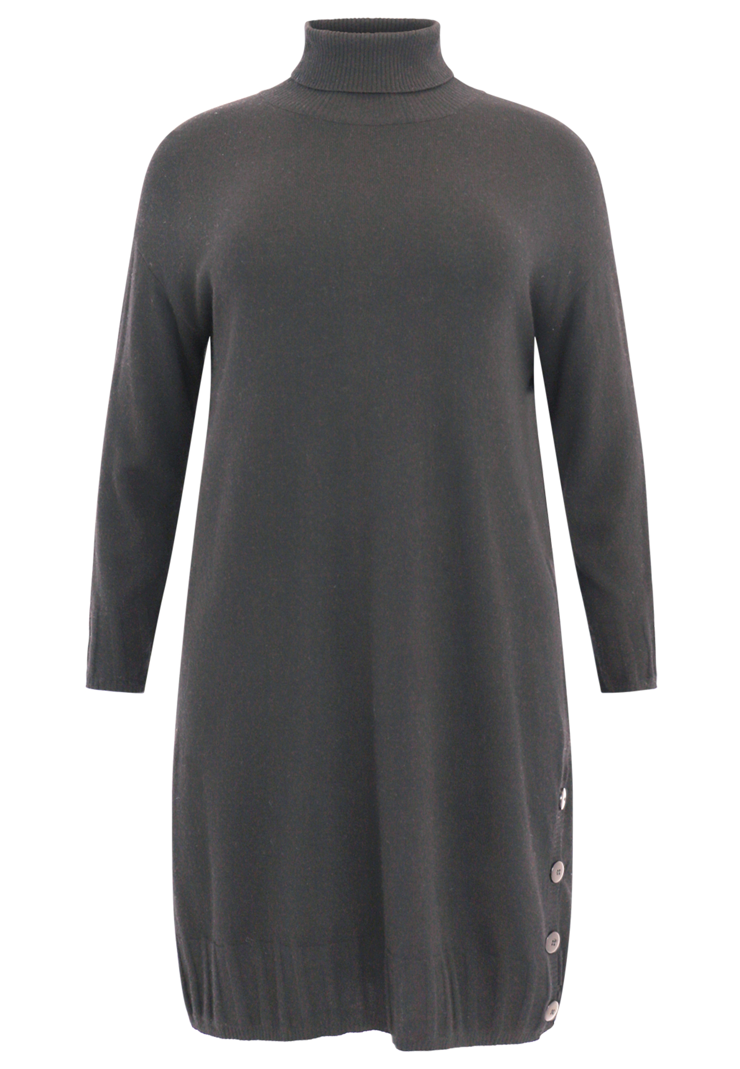 Dress high neck knitted - black grey brown