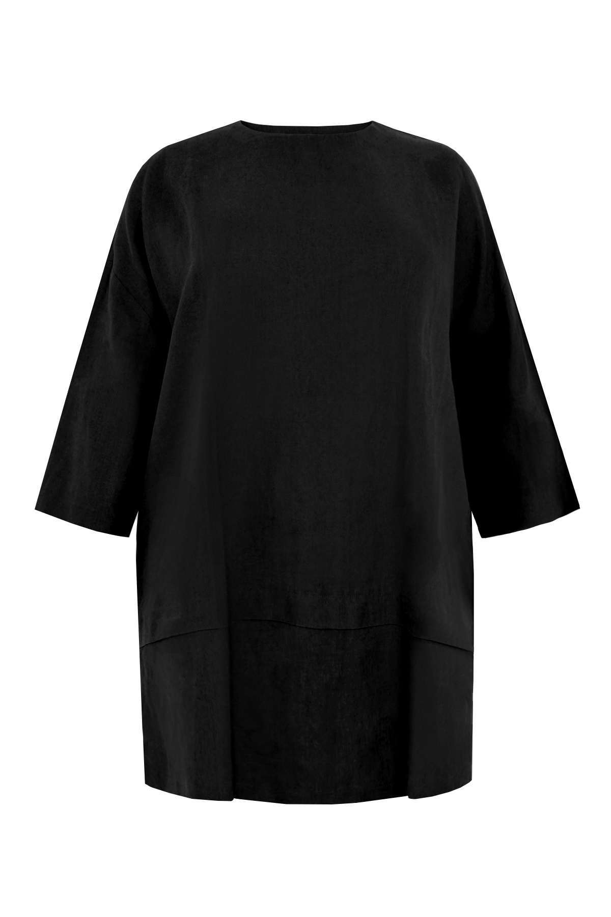 Blouse-tunic layered LINEN - white black indigo
