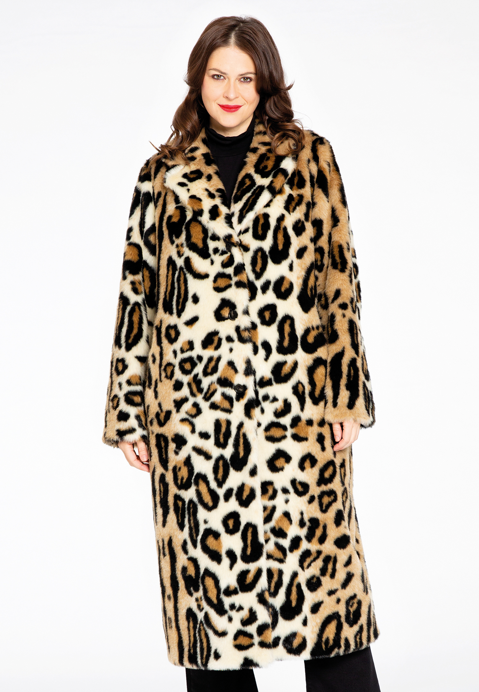 manteau en fausse fourrure leopard
