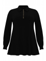 Tunic flare collar DOLCE - black mid brown