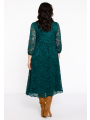 Dress puffed sleeve lace - dark green