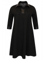 Dress A-line PINSTRIPE - black 