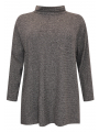 Pullover high neck RIB - black grey 