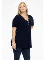 Tunic flare buttoned V-neck DOLCE - black blue green pink