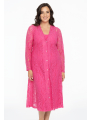 Dress long buttoned LACE - pink