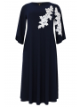 Dress A-line flower lace DOLCE - blue