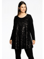 Tunic wide bottom SEQUINS - black 