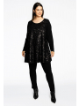 Tunic wide bottom SEQUINS - black 