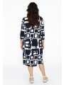 Dress button midi ABSTRACT - blue
