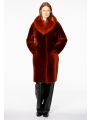 Coat lammy fur collar - orange 