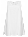 Tunic A-line sleeveless LINEN - white 