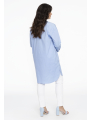 Blouse-dress buttoned POPLIN STRETCH - white light blue