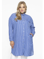 Dress blouse buttoned SMALL STRIPE - blue