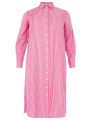 Dress blouse long buttoned SMALL STRIPE - blue pink