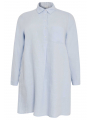 Blouse-dress LINEN - white blue indigo