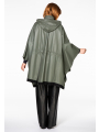 Coat wide silk leather - green 