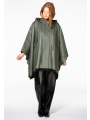 Coat wide silk leather - green 